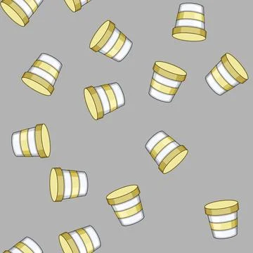Seamless pattern airtight food storage container baby cartoon vector Stock Illustration