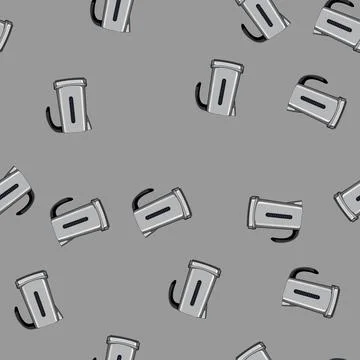 Seamless pattern al electric kettle cartoon vector Stock Illustration