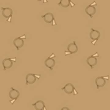 Seamless pattern al post horn cartoon vector 스톡 일러스트