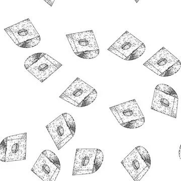 Seamless pattern album vynil record sketch hand drawn 库存插图