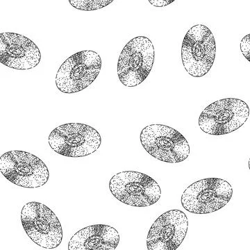 Seamless pattern album vynil record sketch hand drawn Stock Illustration