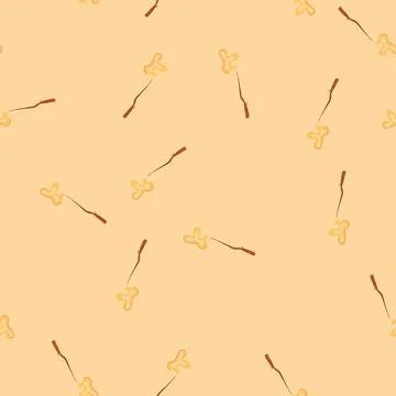 Seamless pattern alchemy magic stick cartoon vector Stock Illustration