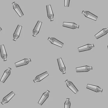 Seamless pattern alcohol cocktail shaker cartoon vector Stock Illustration