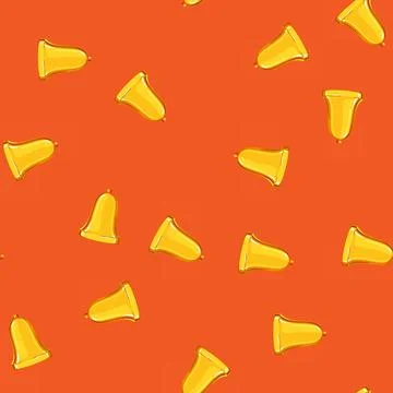 Seamless pattern alert bell cartoon vector color sign Stockillustratie