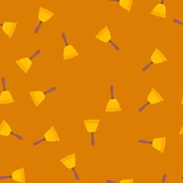 Seamless pattern alert bell cartoon vector Stock Illustration