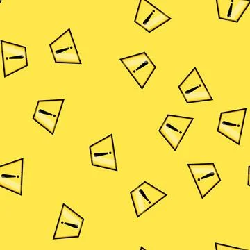 Seamless pattern alert yellow warning sign cartoon vector Stock Illustration