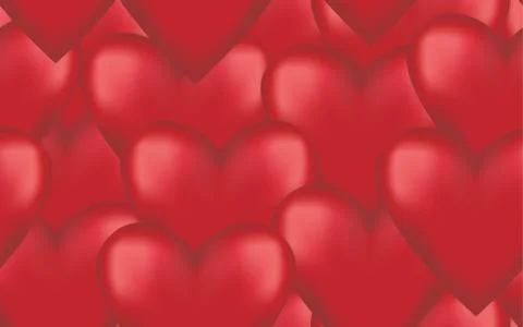 Seamless pattern all red hearts Stock Illustration