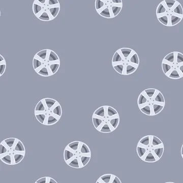 Seamless pattern alloy wheel car rim design on white イラスト素材