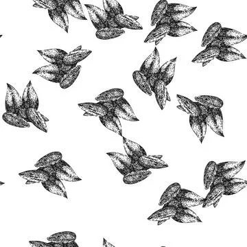 Seamless pattern almond nut raw sketch hand drawn Illustrazione stock
