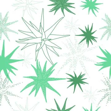 Seamless pattern with aloe leaves	 Stock Illustration