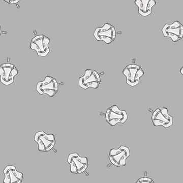 Seamless pattern altitude oxygen mask cartoon vector Stock Illustration