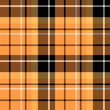 Seamless pattern in amazing black, orange and white colors for plaid, fabric, Illustrazione stock