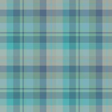 Seamless pattern in amazing discreet blue, green and grey colors for plaid, Stock Illustration