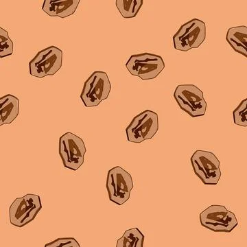 Seamless pattern amber fossil cartoon vector Stock Illustration