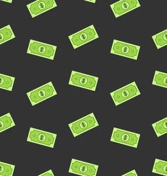 Seamless Pattern with American Money Dollars Bank Notes 库存插图