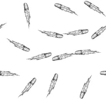 Seamless pattern ammunition bullet flying sketch hand drawn Stock Illustration