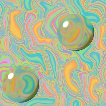 Seamless pattern amorphous stripes liquid effect pastel colors blue orange pi イラスト素材