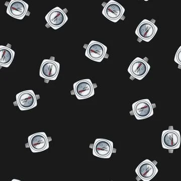Seamless pattern analog gas meter cartoon vector Stockillustratie