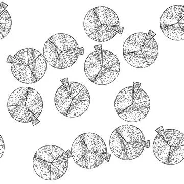 Seamless pattern analysis pie chart sketch hand drawn イラスト素材