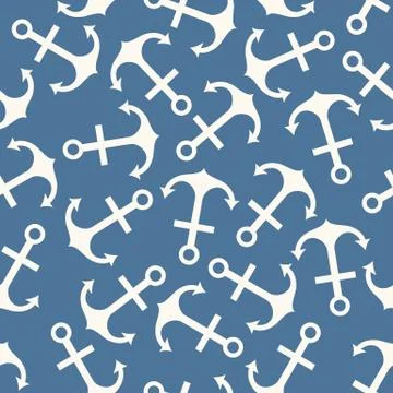 Seamless pattern of anchor shape and line Stock Illustration