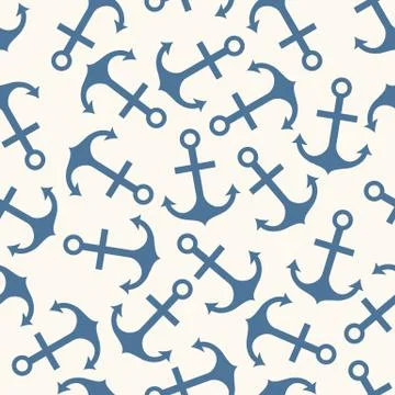Seamless pattern of anchor shape and line Stock Illustration