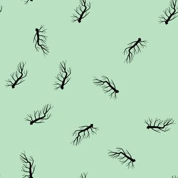 Seamless pattern anchor tree root cartoon vector Stock Illustration