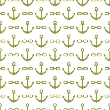 Seamless pattern with anchors and chains イラスト素材