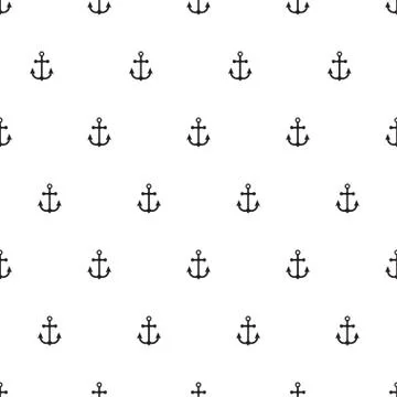 Seamless pattern with anchors Stock Illustration