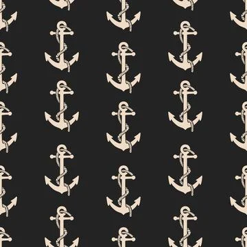 Seamless pattern with anchors. Nautical theme. Vector illustration Stock Illustration