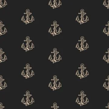 Seamless pattern with anchors. Nautical theme. Vector illustration Stock Illustration