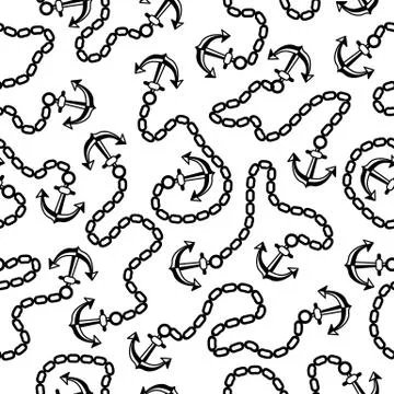 Seamless pattern with anchors. Ongoing backgrounds of marine theme Stock Illustration