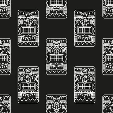 Seamless pattern ancient American ornaments Stock Illustration