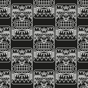 Seamless pattern ancient American ornaments Stock Illustration