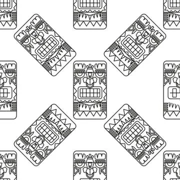 Seamless pattern ancient American ornaments Stock Illustration