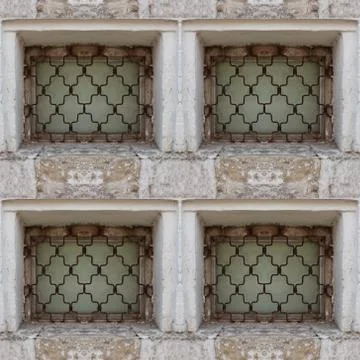 Seamless pattern of ancient castle window Stock Photos