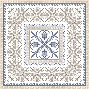 Seamless pattern ancient Greek ornament. Traditional greek style. Moroccan azule Stock Illustration