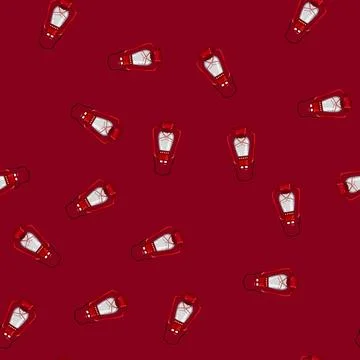 Seamless pattern ancient kerosene lamp cartoon vector Stock Illustration