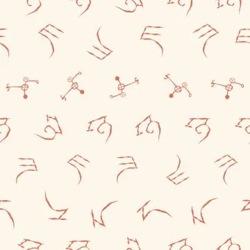 Seamless pattern with ancient script Stock Illustration
