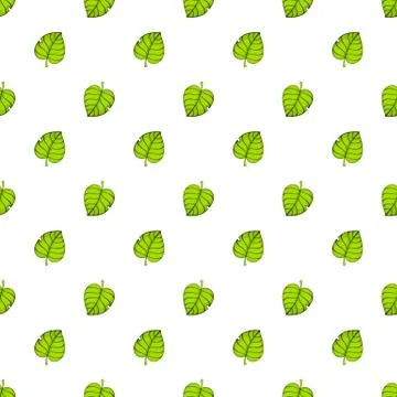 Seamless pattern with up and down green tree leafs Stock Illustration