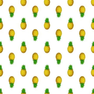 Seamless pattern with up and down pineapples Stock Illustration