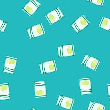 Seamless pattern and snack pack cartoon vector Stock Illustration