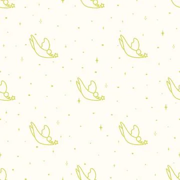 Seamless pattern with angel character. Christmas star, Cute cartoon new year  Stock Illustration