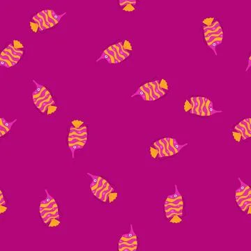 Seamless pattern angel exotic fish cartoon vector Stock Illustration