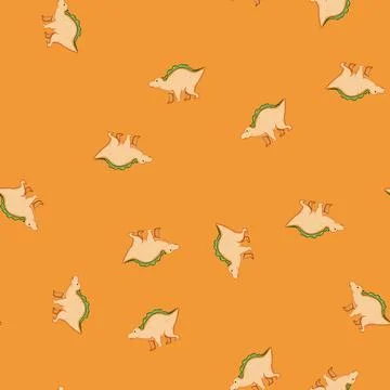Seamless pattern animal dinosaur character cartoon vector Stock Illustration