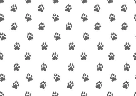 Seamless pattern. Animal dog tracks. Vector illustration. 스톡 일러스트