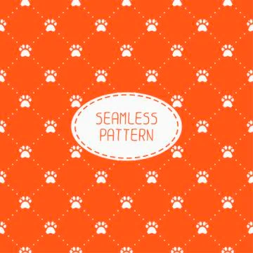 Seamless pattern with animal footprints, cat, dog. Wrapping paper. Paper for Illustrazione stock