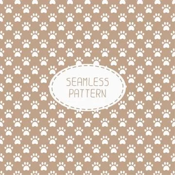 Seamless pattern with animal footprints, cat, dog. Wrapping paper. Paper for Stock Illustration