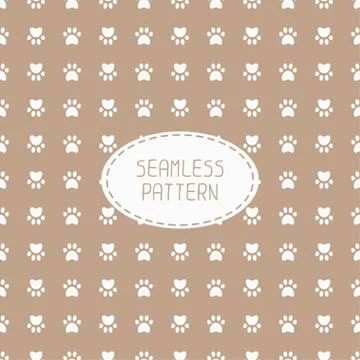 Seamless pattern with animal footprints, cat, dog. Wrapping paper. Paper for Stock Illustration