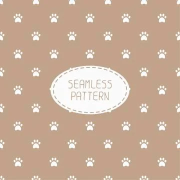 Seamless pattern with animal footprints, cat, dog. Wrapping paper. Paper for Stock Illustration