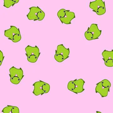 Seamless pattern animal monster character cartoon vector Ilustración de archivo